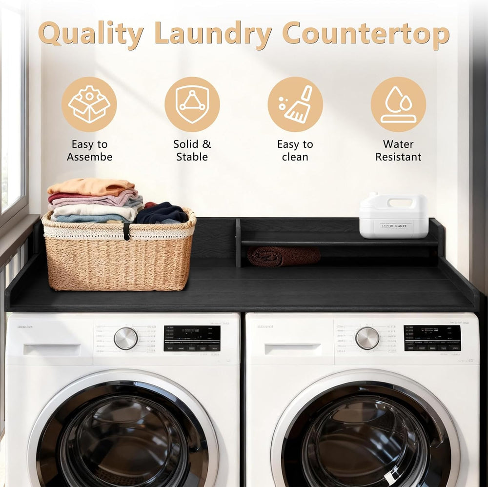 Washer Dryer Countertop with Shelf, HDPE 2-Tier Laundry Topper