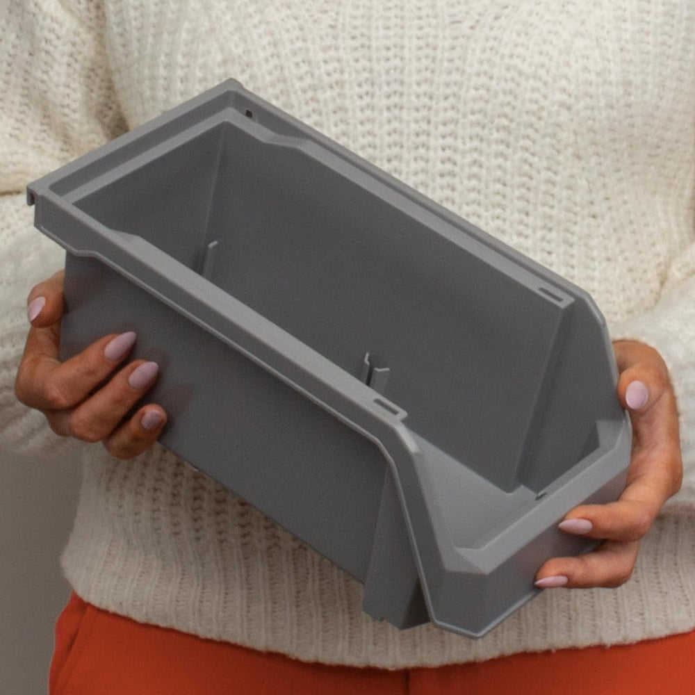 Medium Stackable Plastic Storage Bins, 8-Pack, Clear