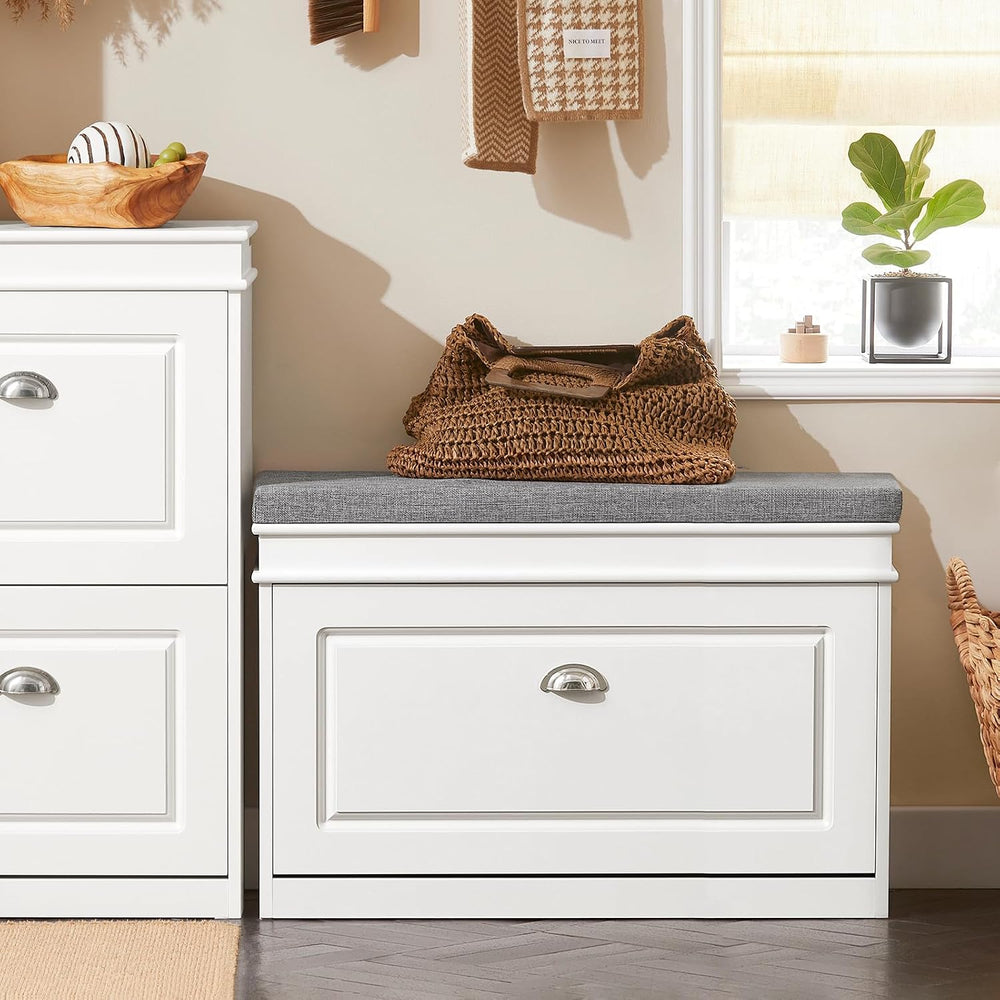 SoBuy Small Shoe Storage Bench, Narrow Shoe Cabinet for Entryway, Shoe Rack w...