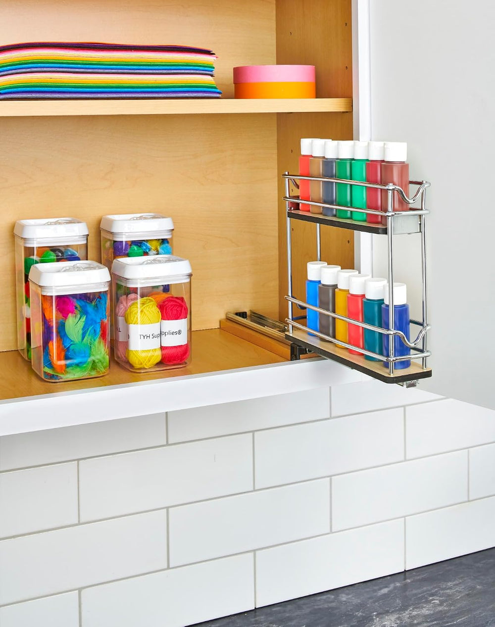 Rev-A-Shelf Narrow 3"W Pullout Upright Organizer for Cabinets