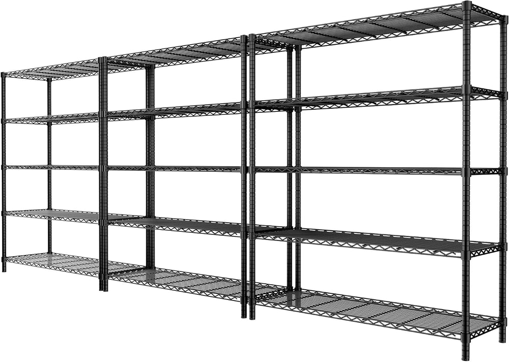 Storage Shelves, 5-Tier Adjustable Metal Industrial Utility Shelf Rack (3 PCS)