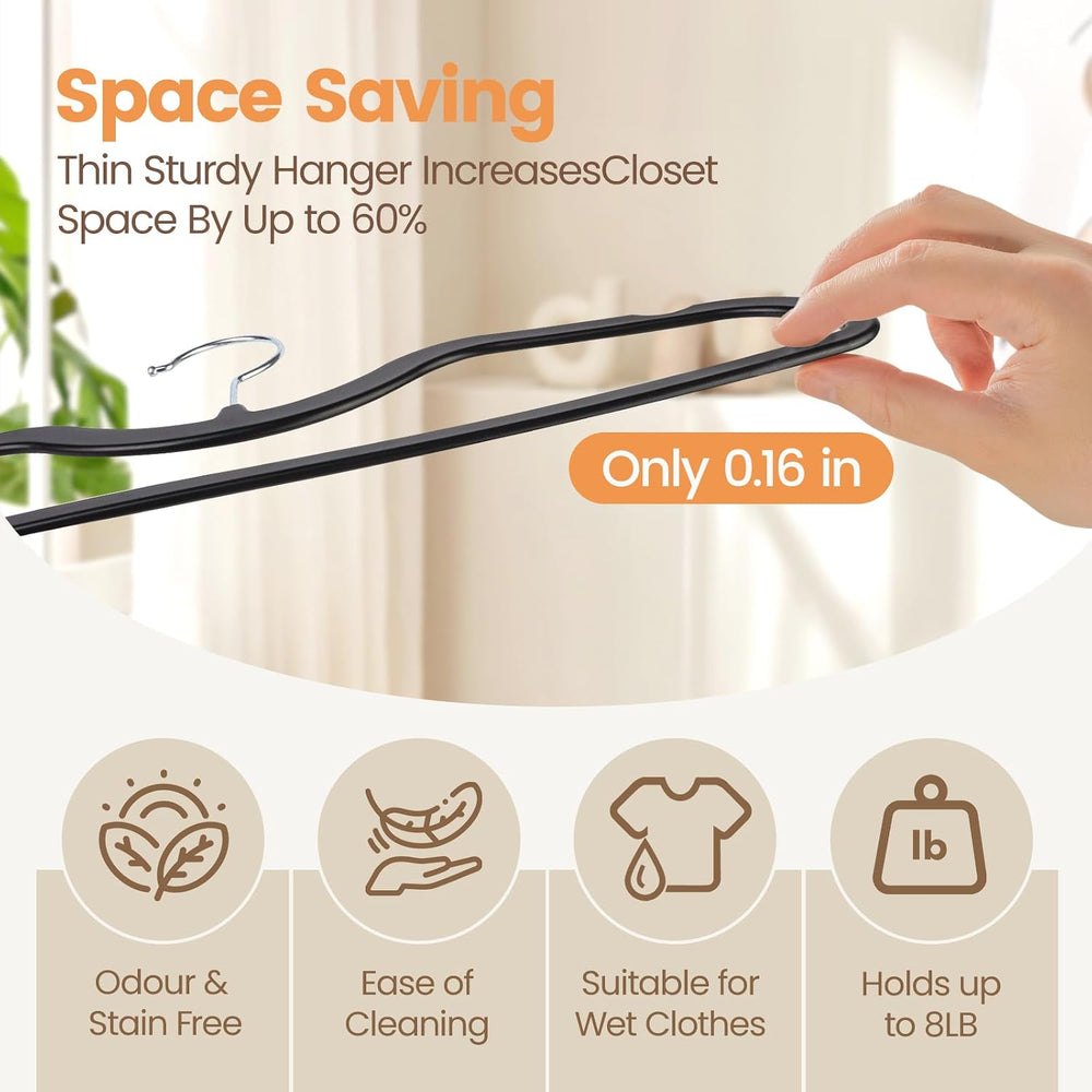 Plastic Short Neck Hangers 40 Pack Ultra-Thin Space-Saving ABS 360° Swivel Ho...