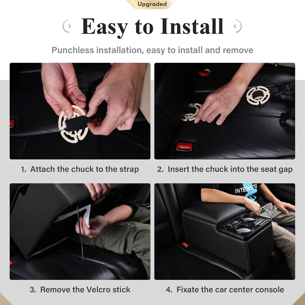 Coverado Car Center Console, Universal Rear Bench Seat Console, Back Seat Car...