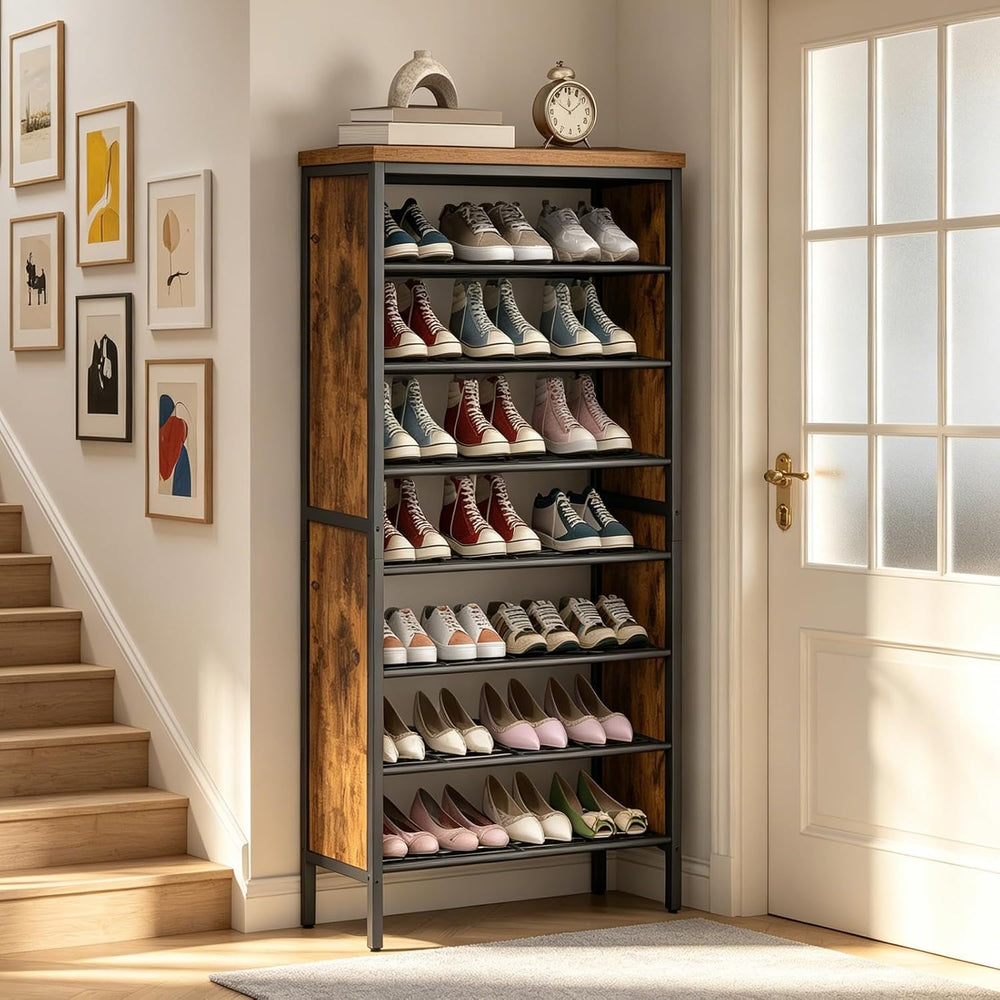YATINEY 8-Tier Tall Shoe Rack, Large Shoe Storage Organizer for Closet