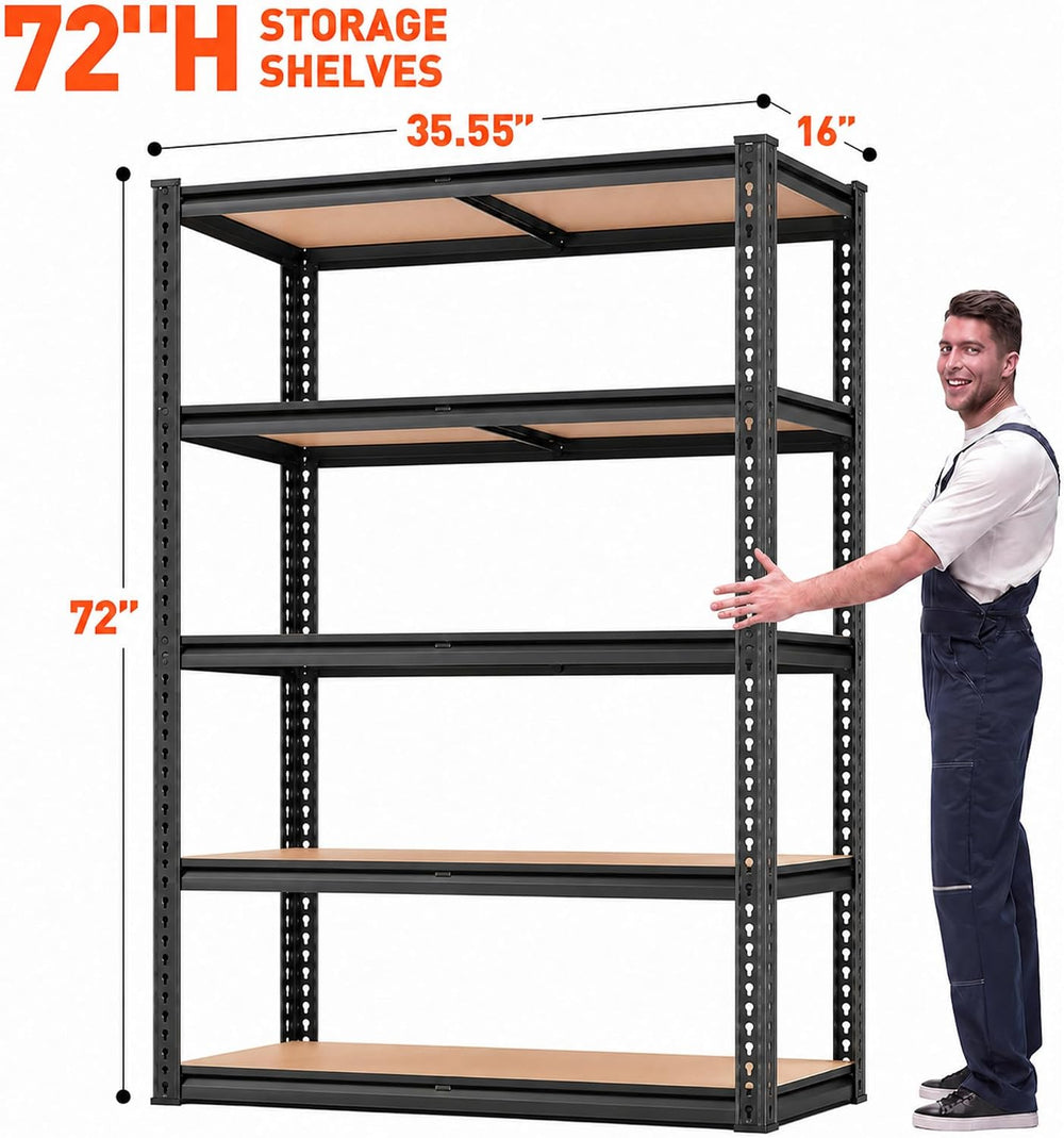 Garage Storage Shelves 72'',Ajustable Garage Shelving Units, Storage ...