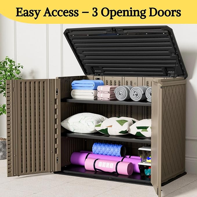 ZZM 4x2.5 FT Outdoor Storage Shed, Resin Waterproof Storage Cabinet