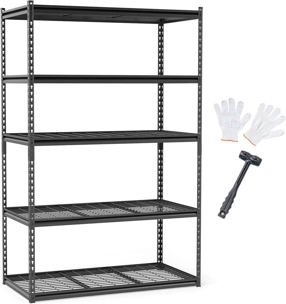 Tangkula 5-Tier Metal Storage Shelves, Garage Shelving Units with 2000 LBS Ca...