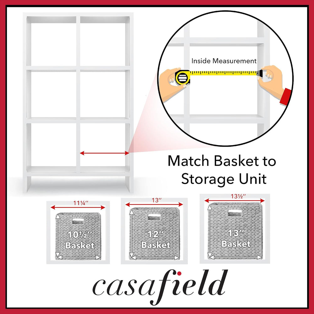 Casafield 12" x 12" Hyacinth Storage Baskets, Whitewash - Set of 2 ...