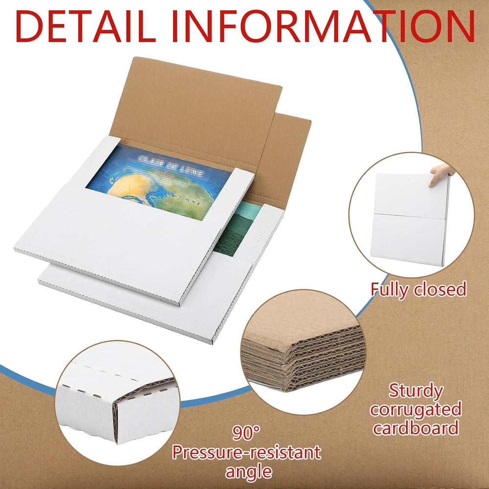 Geyoga 100 Pack Vinyl Record Mailers 12.5" x 12.5" x 1" White ...