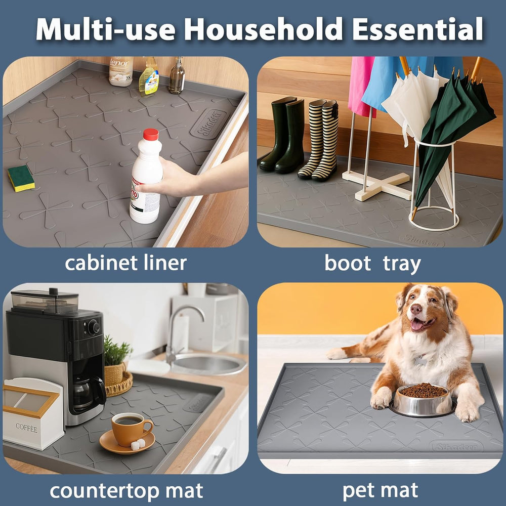Waterproof Under Sink Mat 34"x22", Kitchen Cabinet Protector Liner