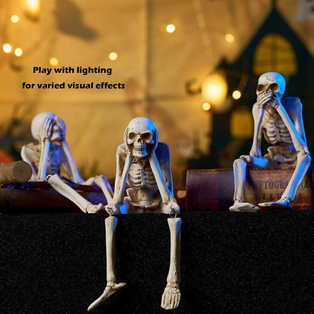 Skeleton Halloween Decorations Indoor, Home Decor for Fireplace Mantel