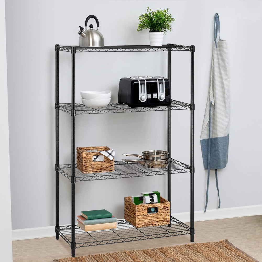 BLKMTY 4-Tier Storage Shelves, Wire Racks, Metal Shelving Unit, Freestanding ...