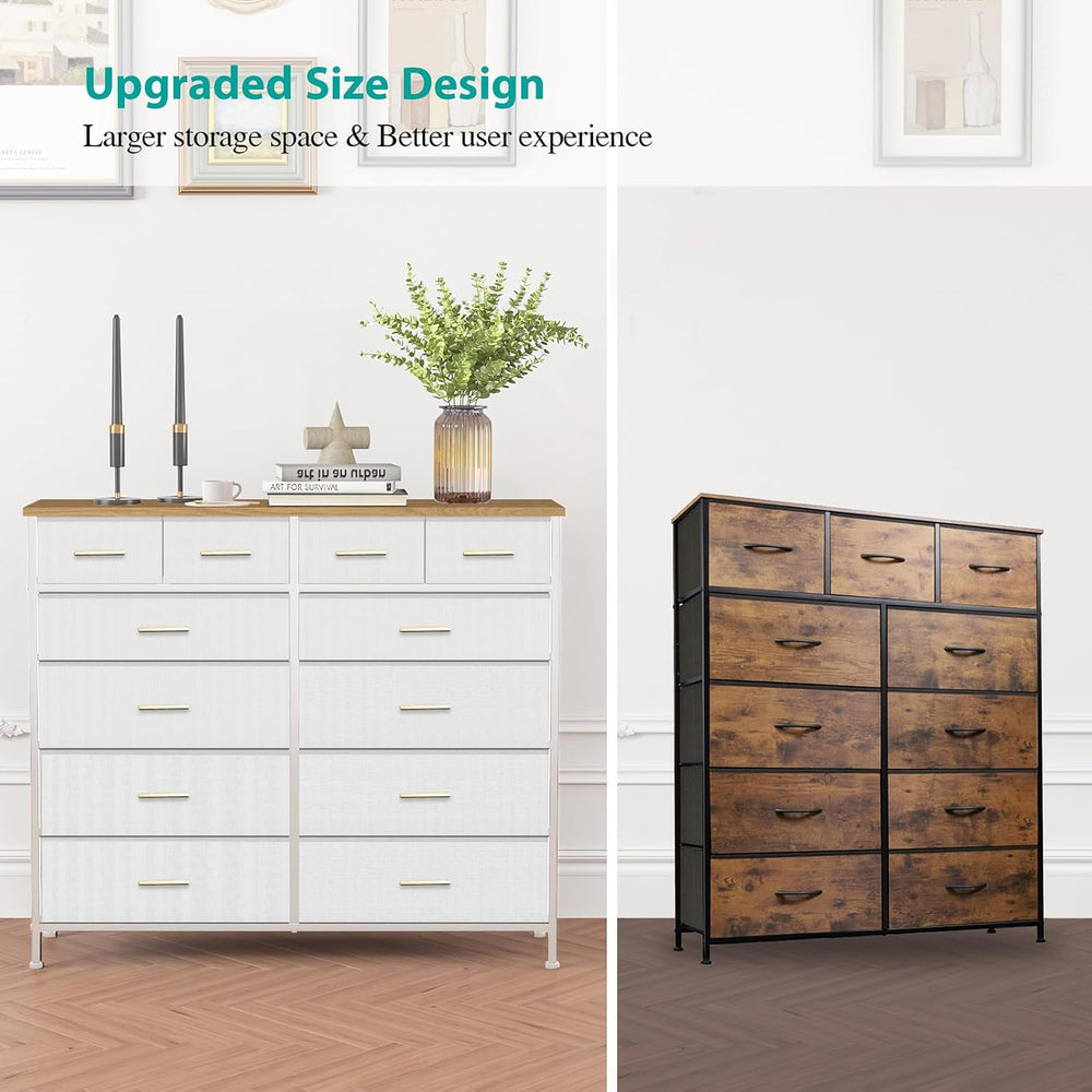 VASICAR Dresser for Bedroom with 12 Deep Drawers, Wide Chest of Drawers