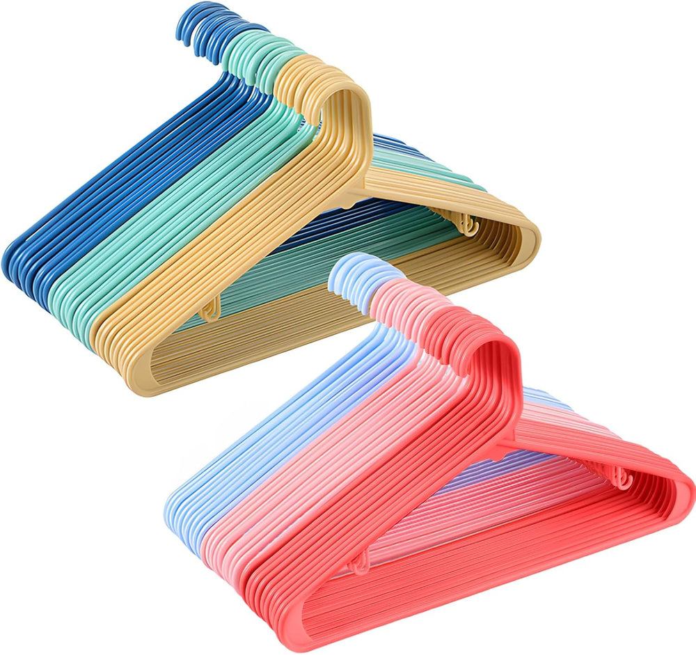 Jetec 120 Pcs Plastic Clothes Hangers Bulk Heavy Duty Hangers with Hooks Dura...
