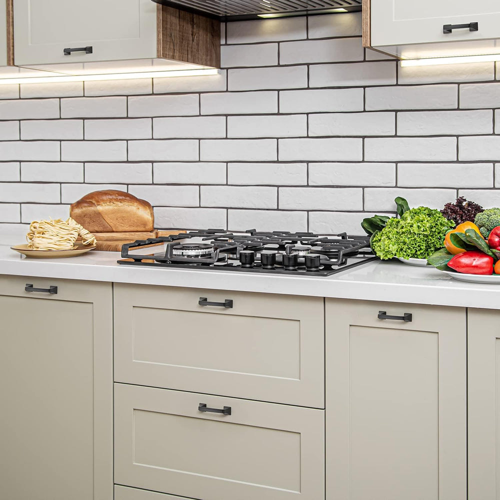 Ravinte Matte Black Square Foot Arch Cabinet Pulls 3 Inch 30 Pack