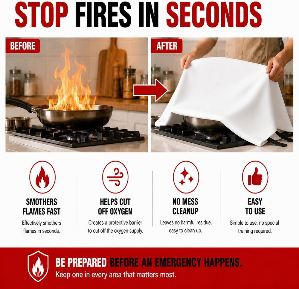 PAWBOSE Emergency Fire Blanket 6.6'×9.8' – Heavy Duty Flame Retardant...