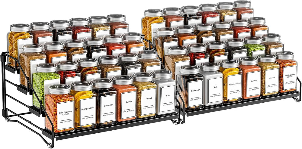 BOIVSHI 4 Tier Spice Rack Organizer, Spice Rack for Cabinet, Adjustable Depth...