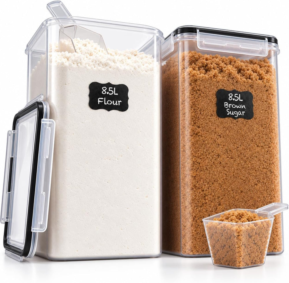 2 PC (8.5L/ 287 Oz) Extra Large Flour Sugar Storage Containers with Lids