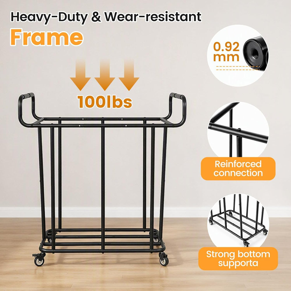 360L Laundry Hamper Cart with Wheels, Large Detachable Clothes Basket ﻿