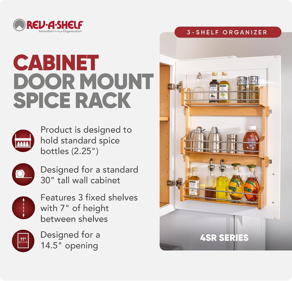 Rev-A-Shelf 18" 3 Tiered Pull Out Shelf Organizer for Kitchen Cabinets, ...