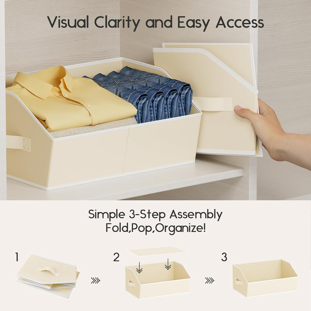 Homsorout Large Closet Organizers and Storage Bins - 8 Pack Trapezoid Storage...