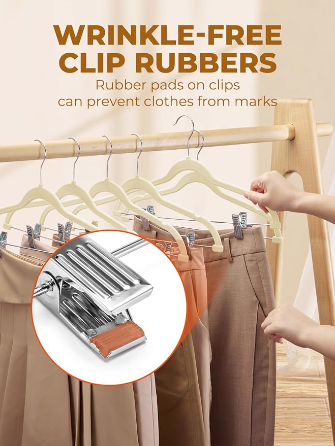 HOUSE DAY Velvet Skirt Hangers 36 Pack, Space Saving Slim Shorts Hanger