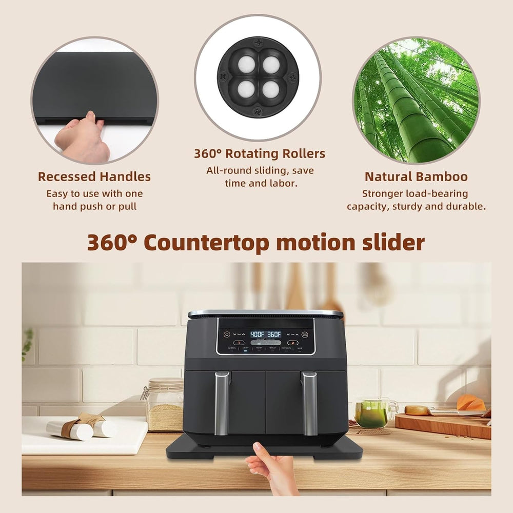 360°Rolling Tray Bamboo Appliance Slider for Breville Espresso Machine