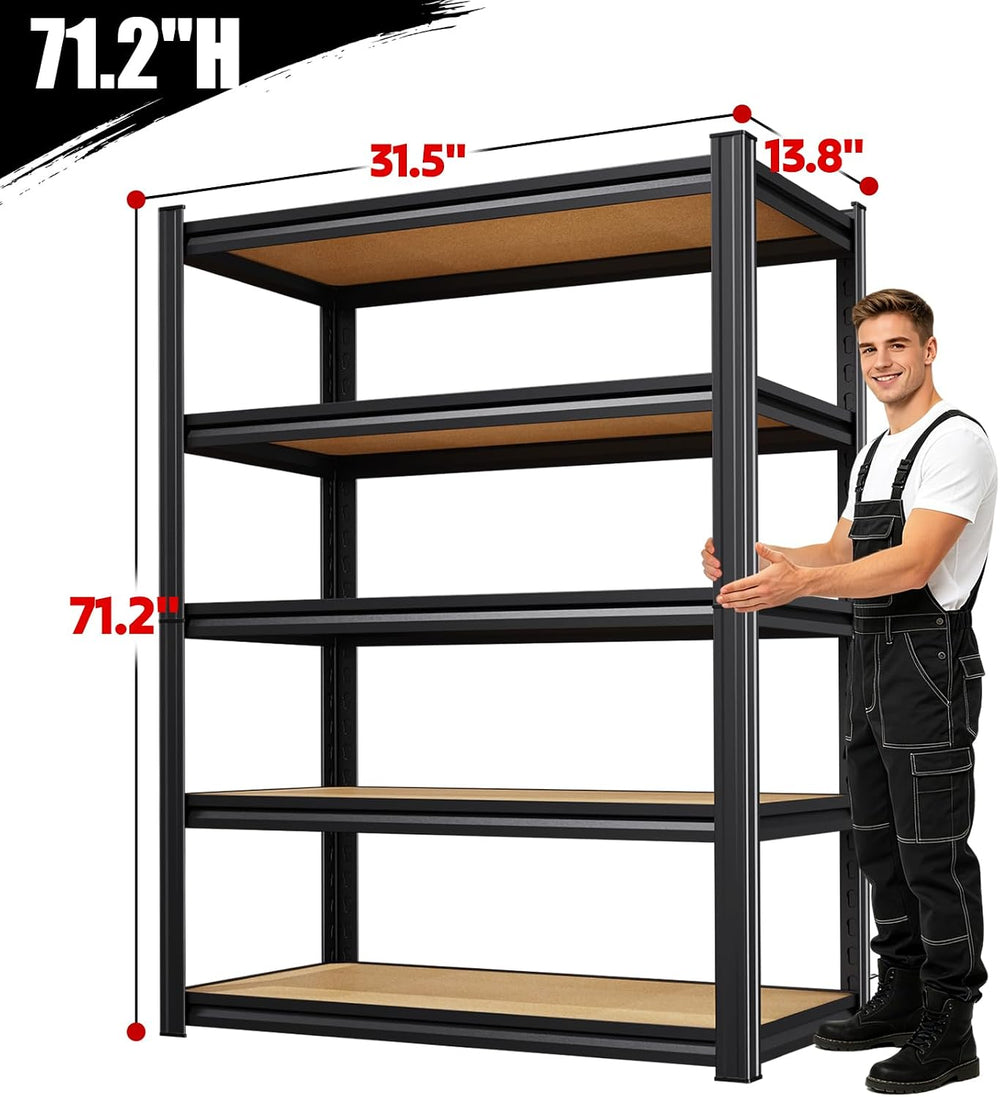 Storage shelves, Adjustable Garage Shelving,5-Tier Shelving Unit