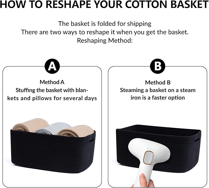 Large Storage Baskets for Organizing, Closet Shelf Baskets for Clothes Blanke...