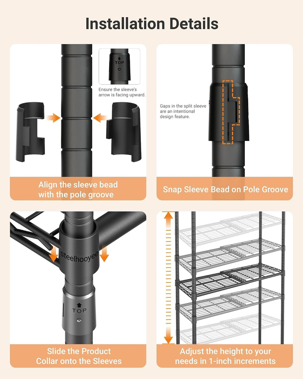 Expandable Closet Organizer System Adjustable Clothing Rack with Shelves