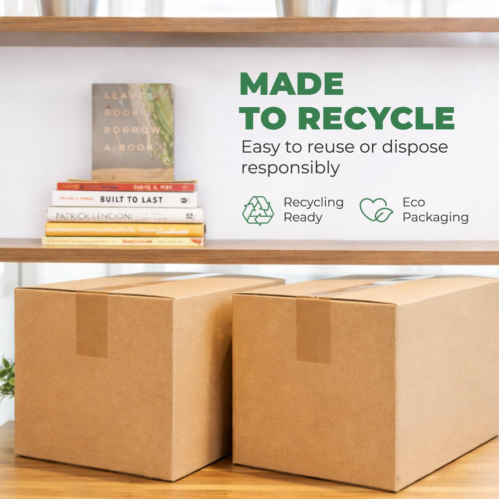 EconoHome Corrugated Shipping Boxes - 18x14x12" Medium Moving Boxes - Du...