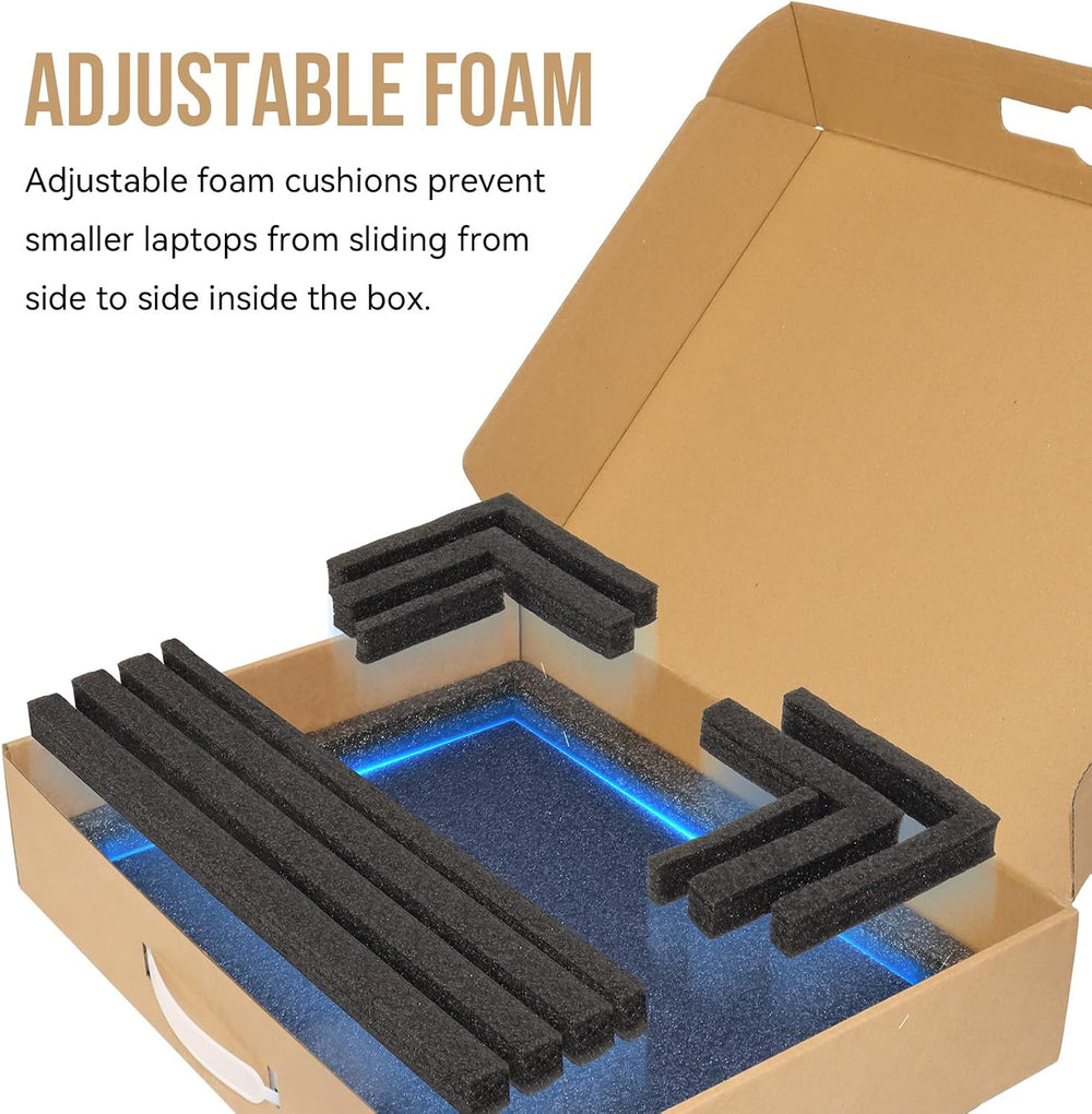 5 Pack Laptop Shipping Box with Foam, Secure Cardboard Laptop Box for Shippin...