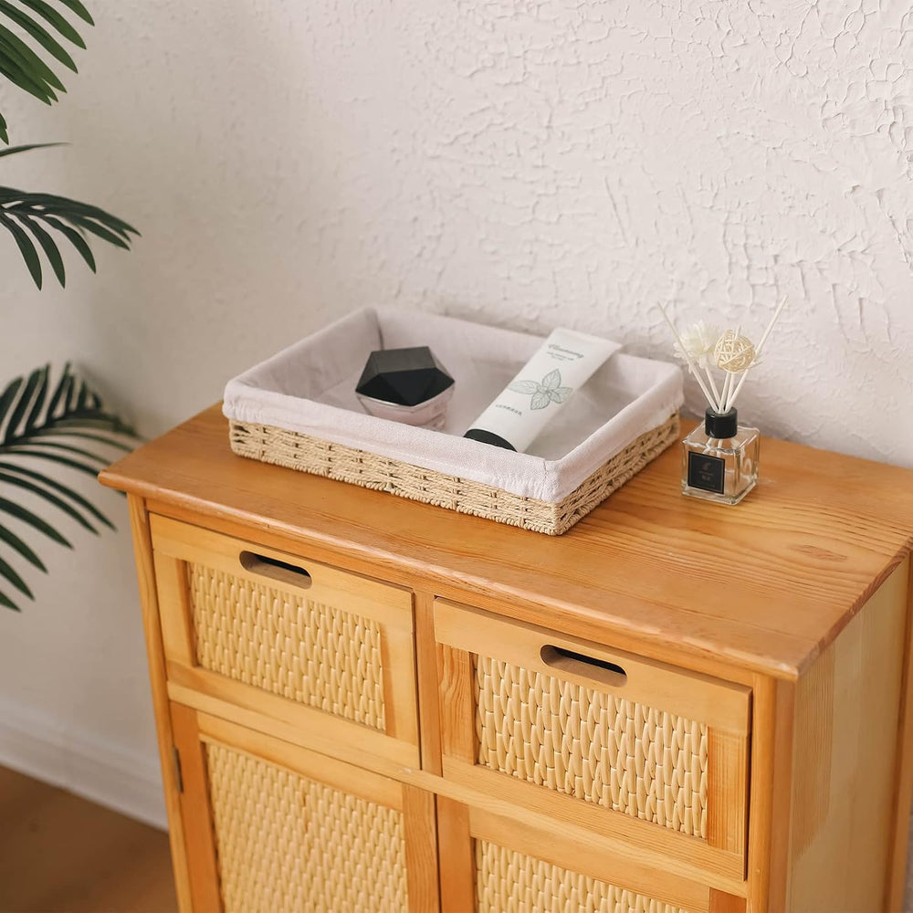 YRJJ Paper Rope Woven Storage Baskets, Delicate Storage Box for ShelvesBathro...