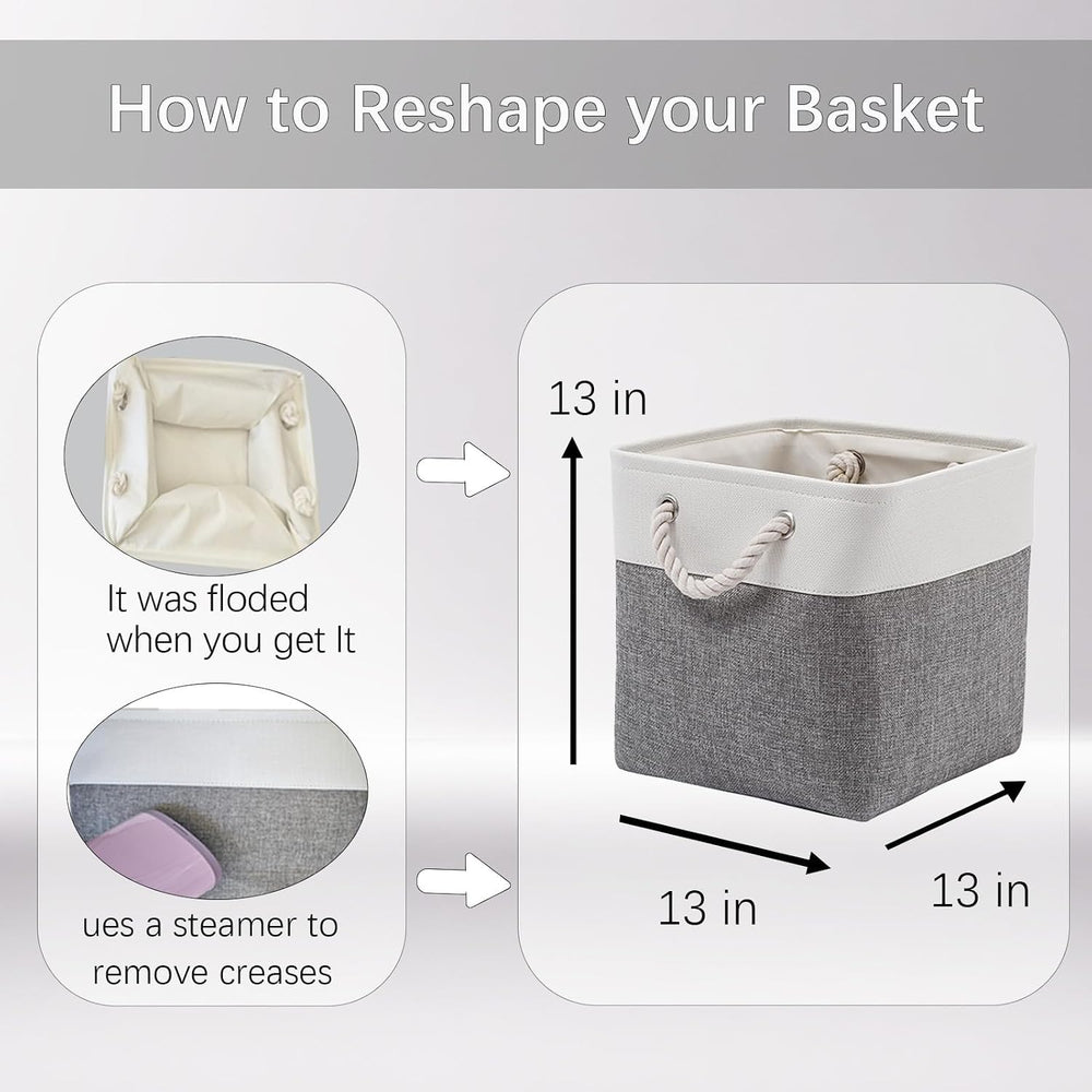 Fabric Storage Cubes 13 x 13, Collapsible Storage Bins for Shelf Baskets, Cub...