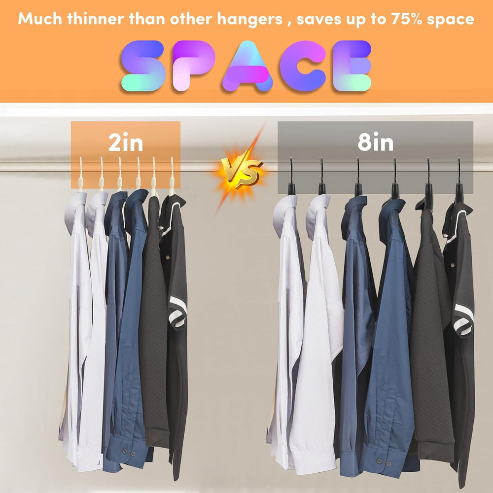 DEDU Plastic Clothes Hangers 20 Pack, Extra Thick Wide Shoulder Coat Hangers ...