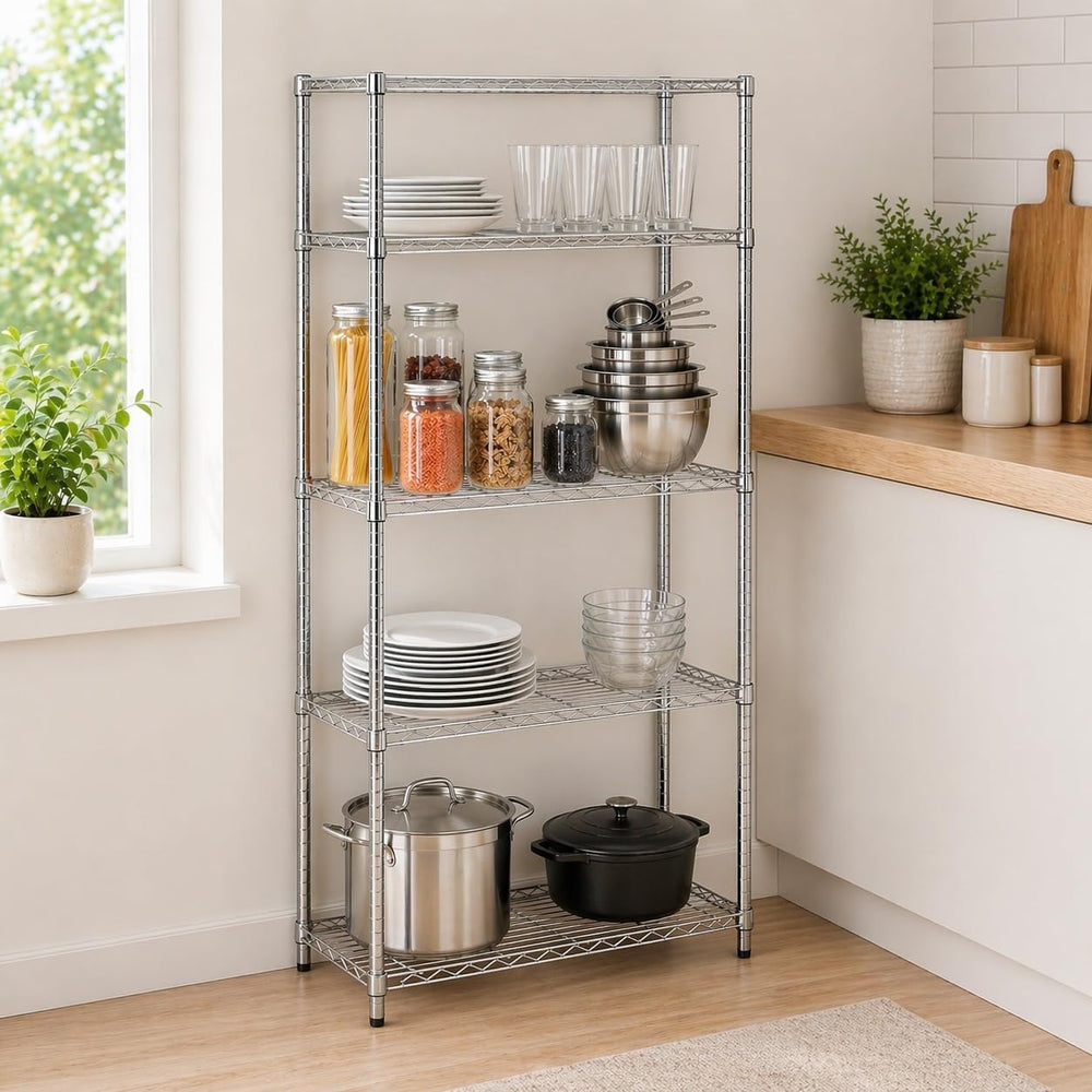 Honey-Can-Do 5-Tier Heavy Duty Adjustable Shelving Unit, 200-lb Per Shelf NSF...