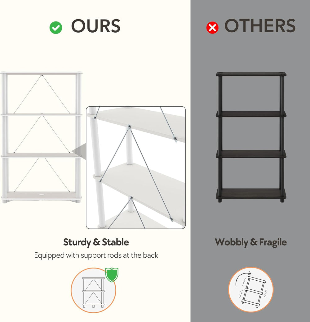 Homes: Inside + Out Apexa Modern 3-Tier Wide Shelving Units, Collectibles Dis...