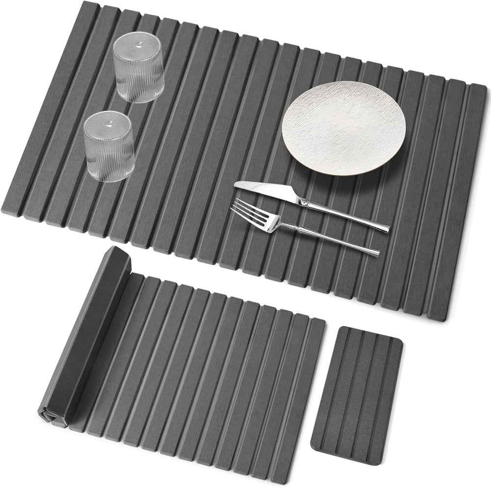 Extra-Large Dish Drying Mat for Kitchen Counter, Foldable Super Absorbent Dia...