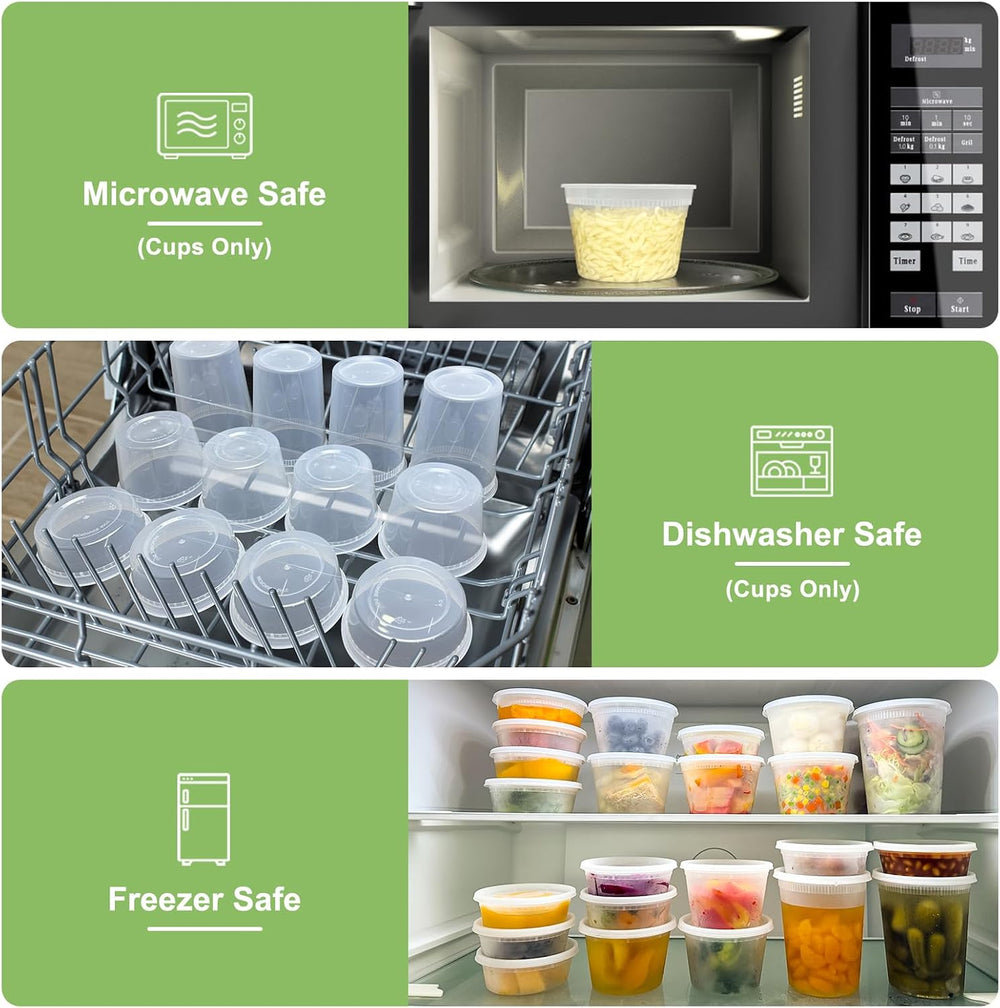 40 Sets (80-Piece) Deli Containers with Lids 32 oz