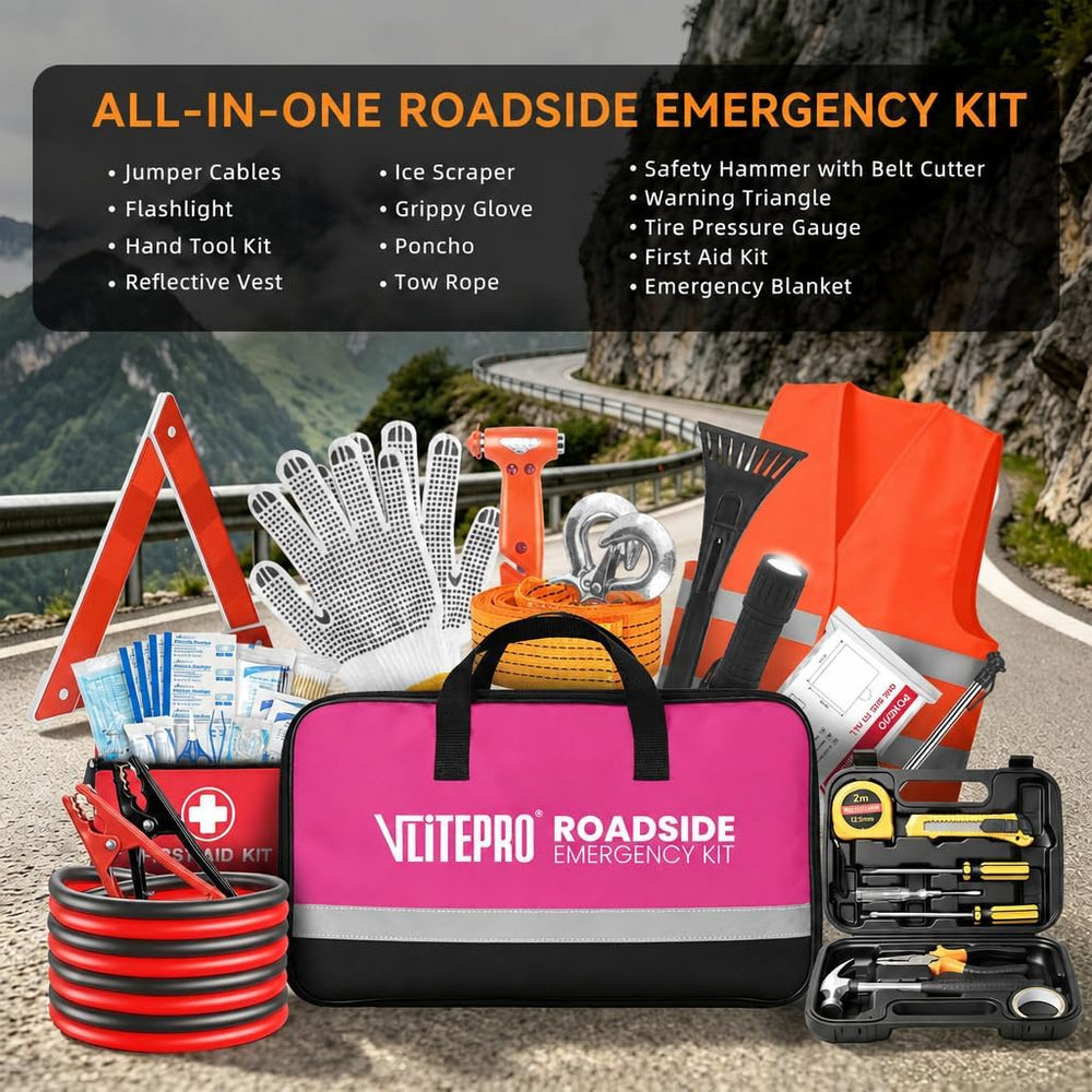 Roadside Emergency Car Kit for New Drivers, Families & Travel