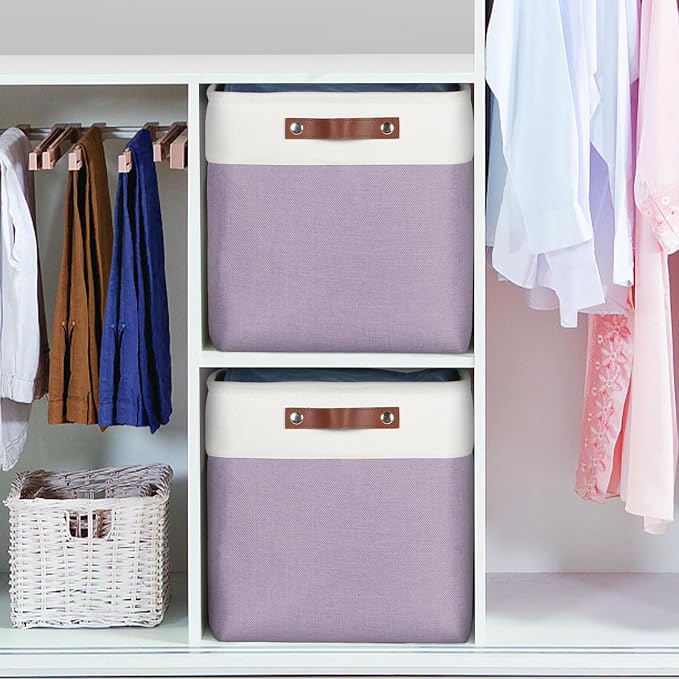 Univivi 13 x 13 x13 Cube Storage Baskets Storage Bins (4 Pack)