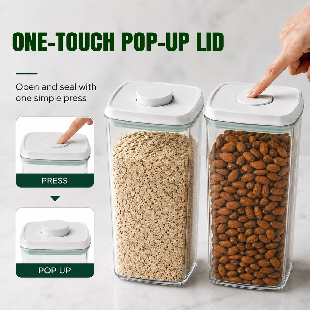 Pop Airtight Food Storage Containers with Lids Stackable Containers for Kitch...