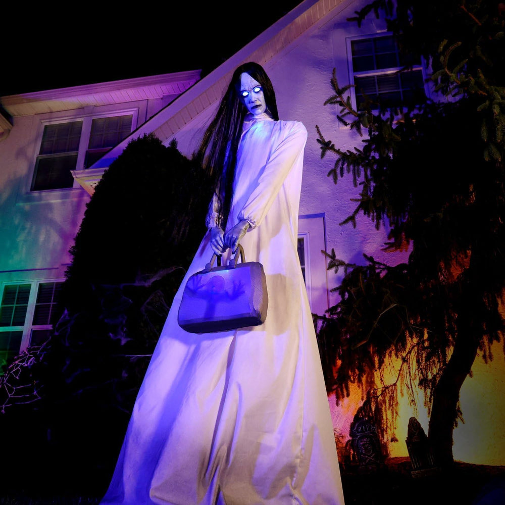 Haunted Hill Farm 6.9-Ft. Tall Specter Lady Ghost Halloween Animatronic