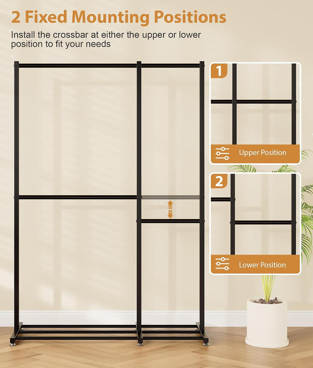 Clothing Rack with 4 Hanging Rod, 47.2" x 17.7" x 69.9", Doubl...