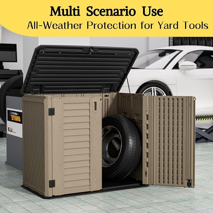 ZZM 4x2.5 FT Outdoor Storage Shed, Resin Waterproof Storage Cabinet