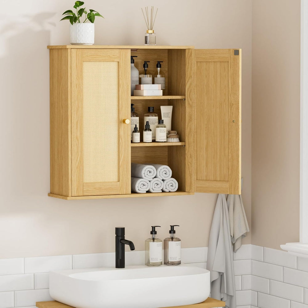 Bathroom Wall Cabinet, Medicine Cabinet with Adjustable Shelves