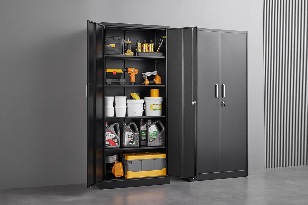 Approgreent Metal Storage Cabinet with Adjustable Shelves, Garage Cabinet wit...