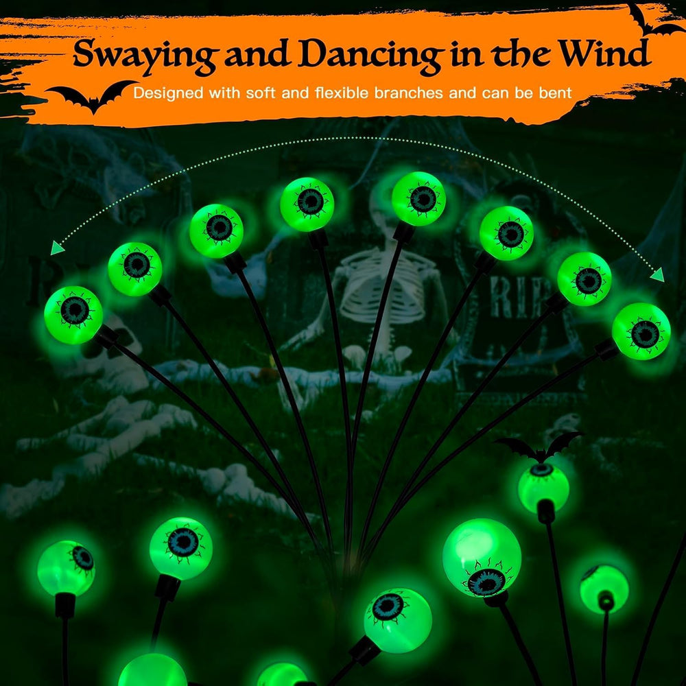 Flumy Halloween Decorations Outdoor, 4 Pack Solar Eyeball Lights, Scary Decor...