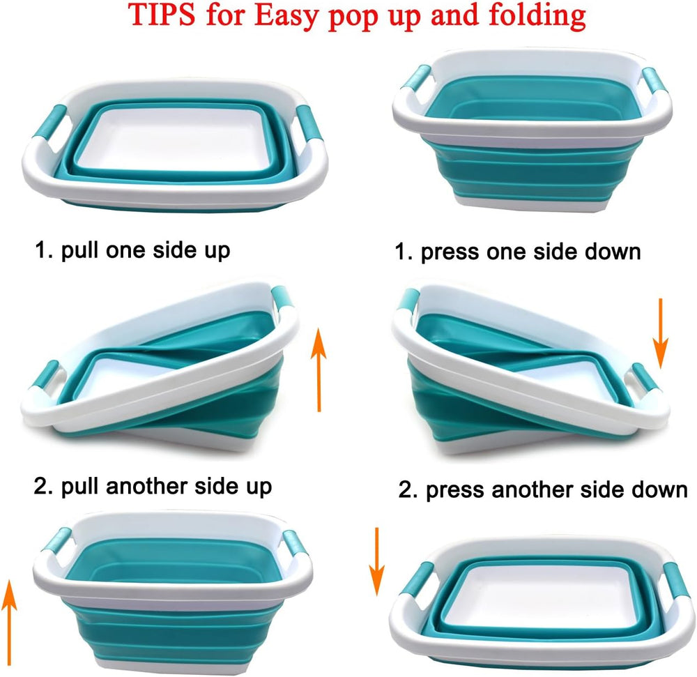 SAMMART Set of 2-25L (6.6 gallon) Collapsible Laundry Basket/Tub-Foldable Sto...