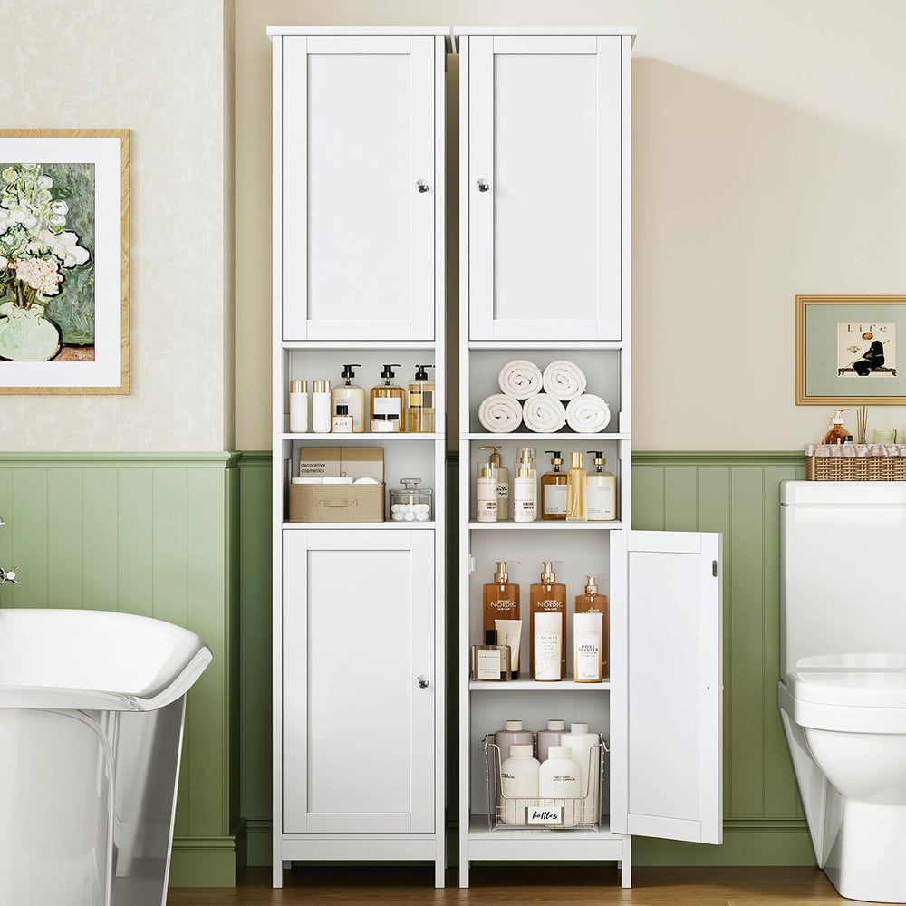 TEENFON 67" Tall Bathroom Cabinet with Adjustable Shelves and Doors, Nar...